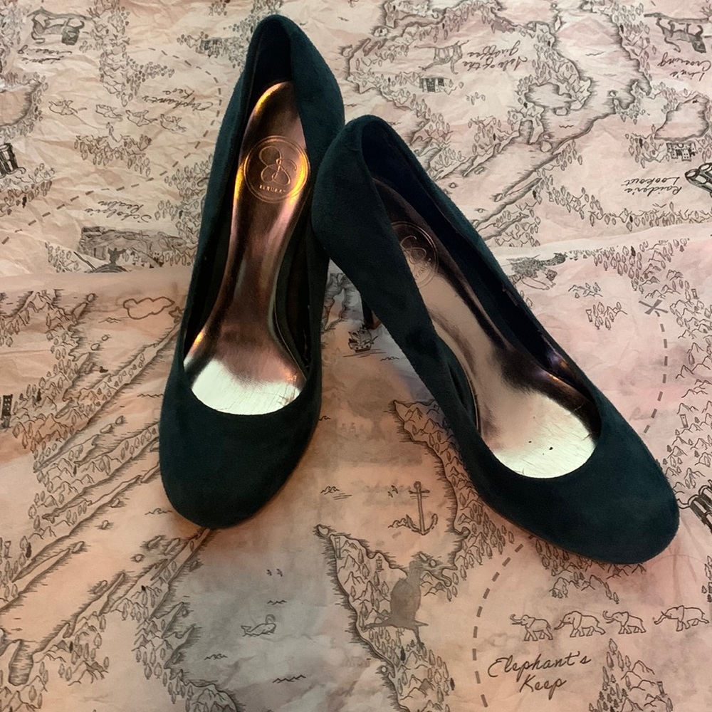 Jessica Simpson teal suede heels